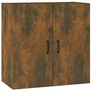 Armario de pared madera contrachapada roble ahumado 60x31x60 cm Marrón
