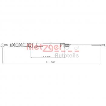 Cable de freno de mano Metzger 10.7627 para VW Touran