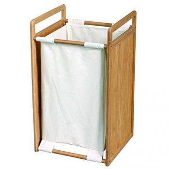 Estante de Ropa de Bambú 34x35x62cm con Caja para Colada Marrón