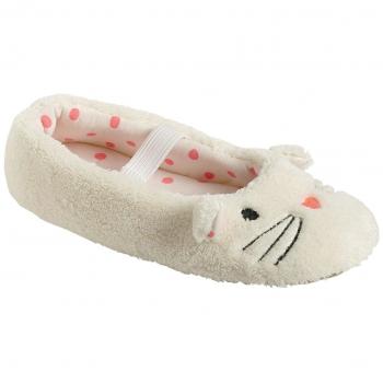 Vertbaudet Zapatillas de estar Por Casa de Material Sintético Niñas, Blanco