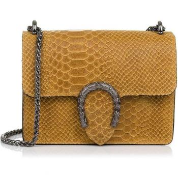 Lorenza Bolso de mano Mujer. Piel auténtica Gamuza Grabado Serpiente. Made in Italy. Vera Pelle Italiana