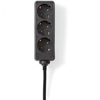 Nedis EXSO330F1BK Regleta | Contacto con Protección | 3 Tomas | 3,0 m | Negro