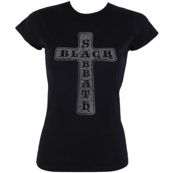 Black Sabbath Women's Metal T-Shirt - Cross Design - ROCK OFF XL