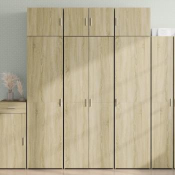 Aparador alto de madera de ingeniería roble Sonoma 70x42,5x185 cm Marrón