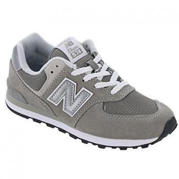 New Balance Kids' 574 Core Sneakers - Grey/White (Size 32)