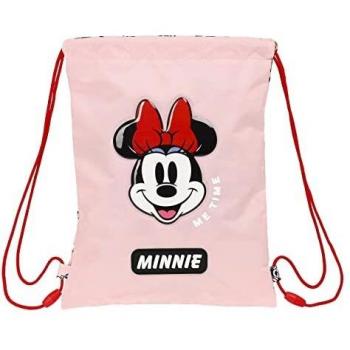 MINNIE MOUSE Me Time - Mochila Saco Plano Junior, Mochila, Ideal para Niños de Diferentes Edades, Cómoda