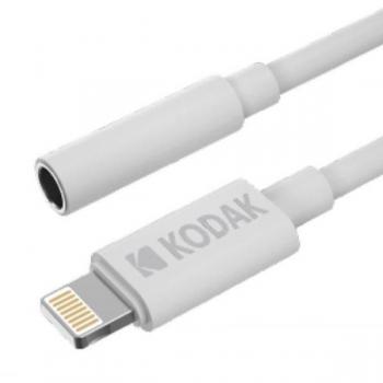 Kodak 30425842 Cable Auxiliar Blanco de 0,1 m con Conector Mini Jack de 3,5 mm a Lightning