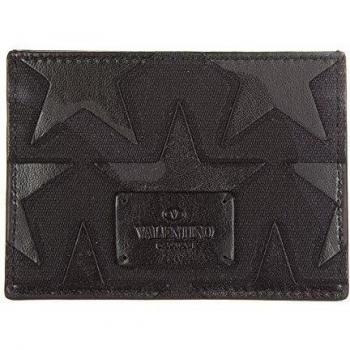 Valentino tarjetero para tarjetas de crédito en piel hombre nuevo camustars negr