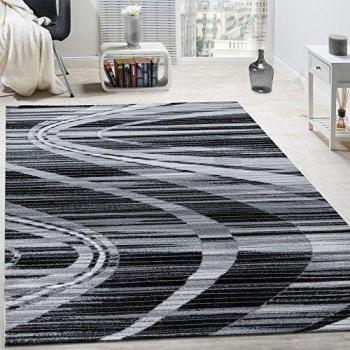 Alfombra De Diseño Noble Cuadros De Pelo Corto En Gris Crema Negro Moteado , Grösse:200x290 cm