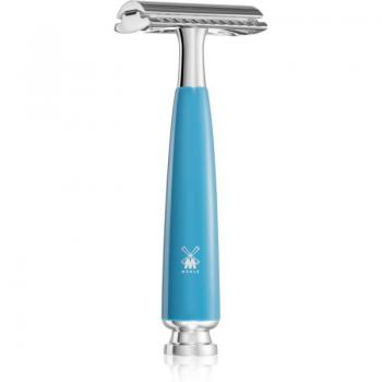 Maquinilla de Afeitar Clásica Mühle Rytmo Petrol Blue, Máquina de Afeitar Tradicional, Resina Azul, 1 Ud