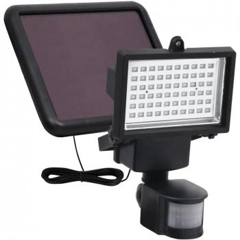 Solar-Powered LED Garden Spotlight with Sensor - Black