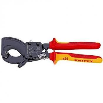 KNIPEX Cortacables Aislado 1000V con Mecanismo de Carraca, 250 mm en Blíster para Autoservicio