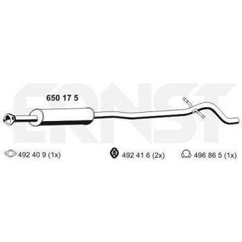 Silenciador Intermedio ERNST 650175 para VOLVO V70 2