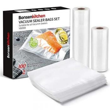 Bonsenkitchen Kit de Bolsas de Vacio Gofradas de Alimentos