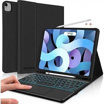 IVEOPPE Funda con Teclado Compatible con iPad Air 4ª generación 10.9'' 2020, Funda con Teclado Bluetooth Magnético Retroiluminado para iPad 10.9 Pulgadas/iPad Pro 11 Pulgadas