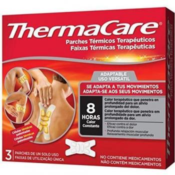 THERMACARE Parche Térmico Terapéutico - 3 parches - Adaptable a Cualquier Parte del Cuerpo - Alivio Prolongado del Dolor Hasta 8 Horas - Sin Medicamentos