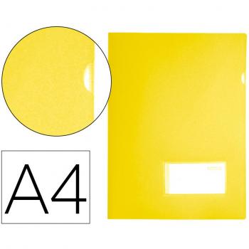 Carpeta Liderpapel Dossier Broche Uñero DIN A4 Polipropileno 180 Micras 20 Hojas Amarillo Fluor Opaco