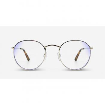 Messy Weekend LENNON OPTICS Gold Men's Eyeglasses with Blue-Light Block, Size 50 (Frame Only)