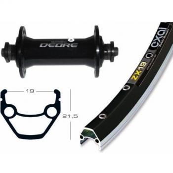 Rueda Delantera MTB 26 Exal ZX 19 Shimano Deore 510 QR Negra con Radios Niro