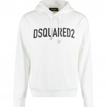 Dsquared2 Men's Cotton Hoodie - White, Size Medium, S74GU0664S25538 Color 100
