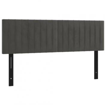 Cabeceros 2 unidades terciopelo gris oscuro 72x5x78/88 cm