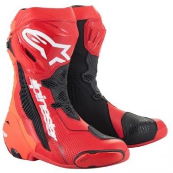 Alpinestars Supertech R Motorcycle Boots - Bright Red/Red Fluo, Size 44
