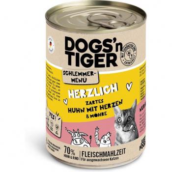 Dogs'n Tiger menú gourmet 6 x 400 g - Pollo con corazones