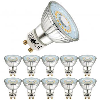 EACLL® Bombillas LED GU10, Blanco Cálido GU10 LED 5W 470 Lúmenes Lámpara LED equivalente a Halógena de 60W. 120 ° Luz Blanca Cálida Bombillas LED, Pack de 10