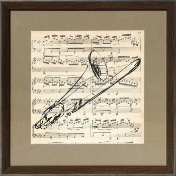 Dósfer 94871 - Cuadro decorativo, Partituras, 40 x 40 cm