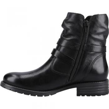 Hush Puppies Women's Piper Black Leather Ankle Boots