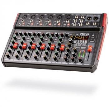 Mezclador de Música VONYX VM-KG10 10 Canales con Bluetooth, USB y Procesador de Sonido