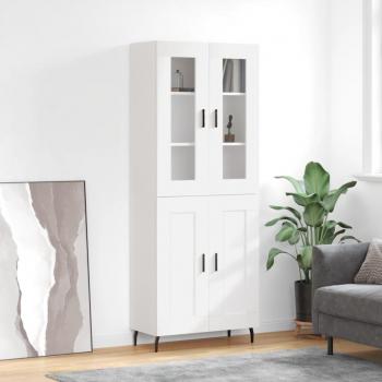 Aparador Alto Blanco 69,5x34x180 cm en Madera Contrachapada