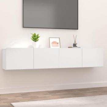 Muebles de TV 2 piezas blanco 80x30x30 cm madera multicapa