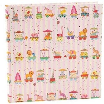 Goldbuch 15425 álbum de fotos para bebé Animal Train, 64 páginas con pergamino, aproximadamente 30 x 31 cm, rosa