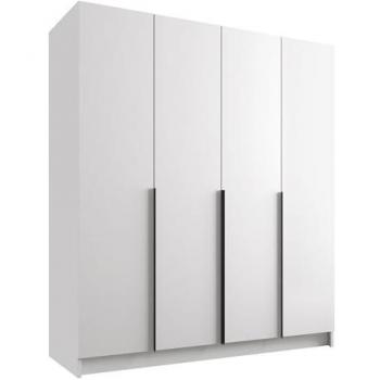 Armario Atlanta 199, Blanco y Negro, 215x200x58cm, Puertas con Bisagras