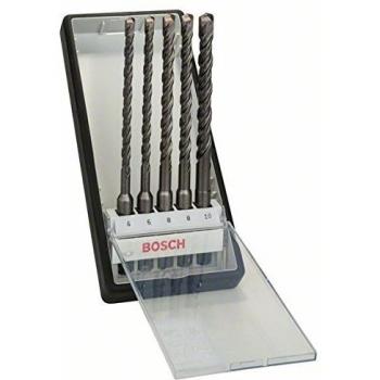 Bosch 2 607 019 928 - Set de 5 Brocas Robust Line SDS-plus-5 para Martillos Perforadores - Diámetro Ø 6,6,8,8,10 x 165mm