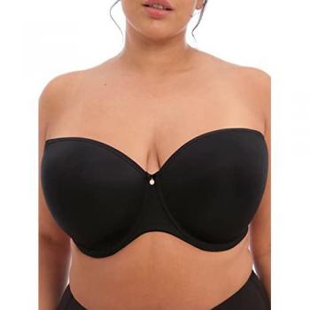Elomi Women's Smooth Moulded Strapless Underwire Bra, Black, Size H 80/36FF