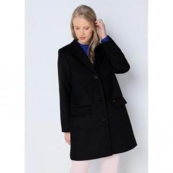 Abrigo de paño negro Lois para mujer