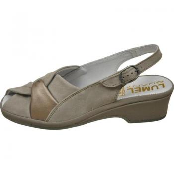 Sandalia de Mujer Lumel - Planta Anatómica Fabricación Gu Cream 2166-746, color beig, estilo California