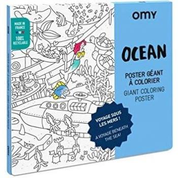 Póster Gigante para Colorear Océano 100 x 70 cm - Papel Extra Blanco de Calidad Superior