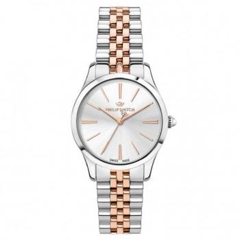 Philip Watch Grace Women's Two-Tone Stainless Steel Quartz Watch with White Dial, 100M Water Resistant