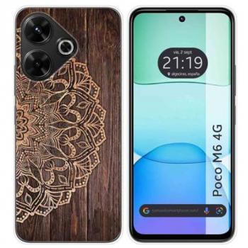 Funda de Silicona para Xiaomi Poco M6 4G con Diseño de Madera 06