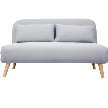 Sofá cama convertible 2 plazas en tejido gris claro AMIKO