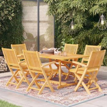 7-Piece Solid Teak Wood Garden Dining Set