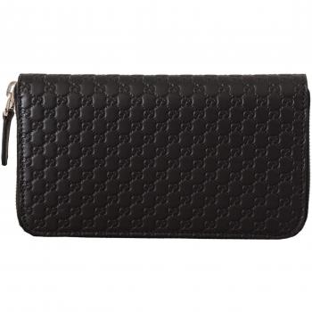 Gucci Black Microguccissima Leather Zipper Wallet