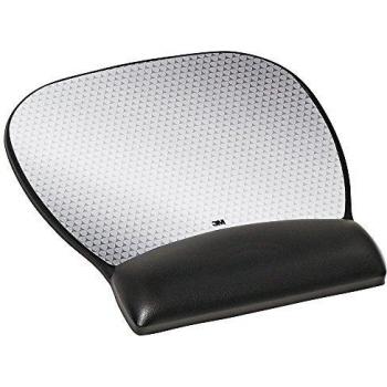 3M Leatherette - Alfombrilla de ratón, Negro y Plateado