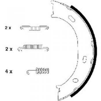 Zapata de freno de mano HELLA 8DA 355 050-291 para DODGE, FREIGHTLINER y MERCEDES-BENZ con accesorios