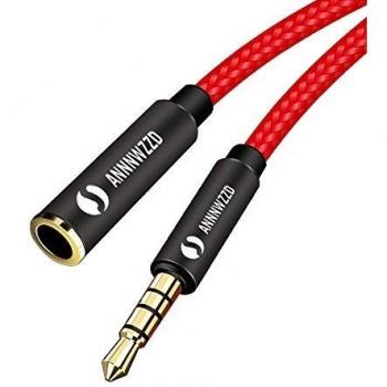 LinkinPerk Cable alargador de Audio estéreo Auxiliar, Audio Cable Extensión Auriculares 3,5 mm Macho a Hembra