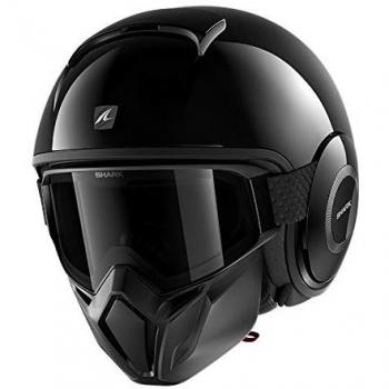 SHARK NC Casco per Moto, Hombre, Negro, S, negro
