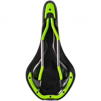 SDG Unisex 08007 Plumero MTN ti-Alloy Rail sillín, Color Negro/Verde